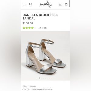 Sam Edelman Silver Block heel. Size 8.5. Brand new.